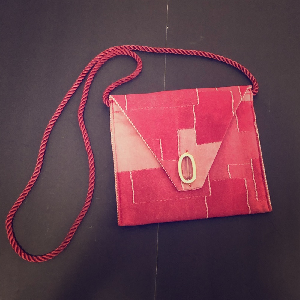Rosy Red Fabric Crossbody Bag, The Mouse Housery